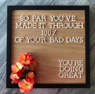 Encouraging letter board quote