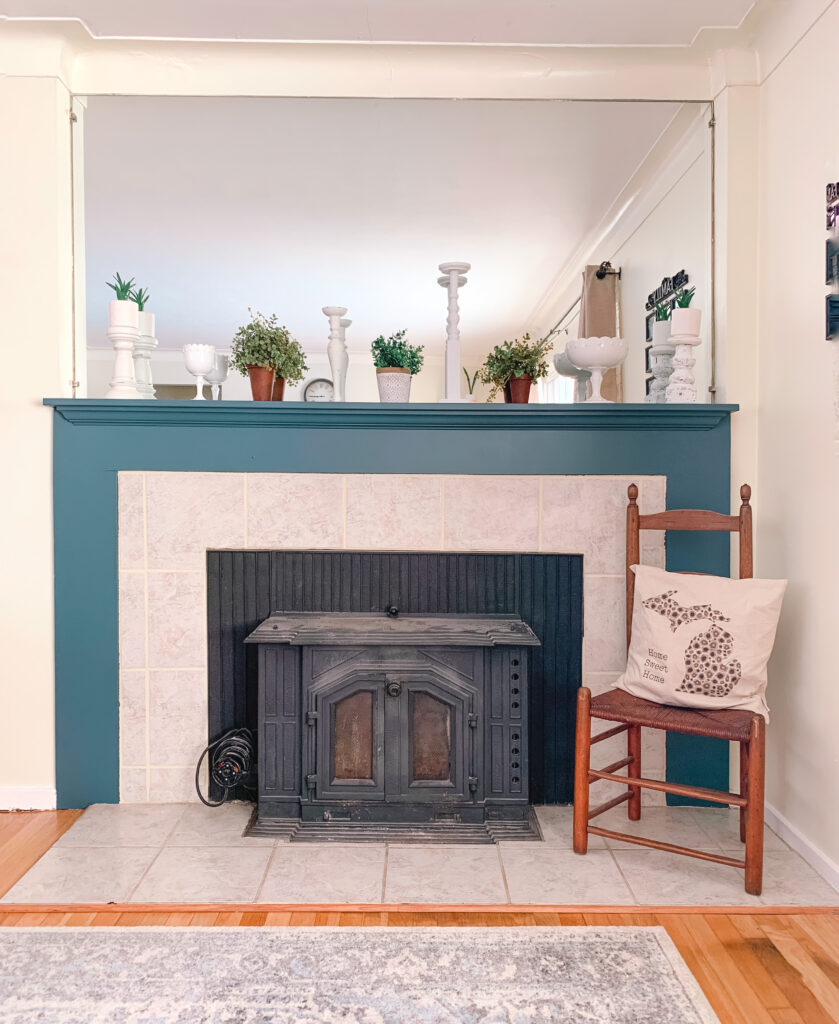 Fireplace Makeover Using Paint